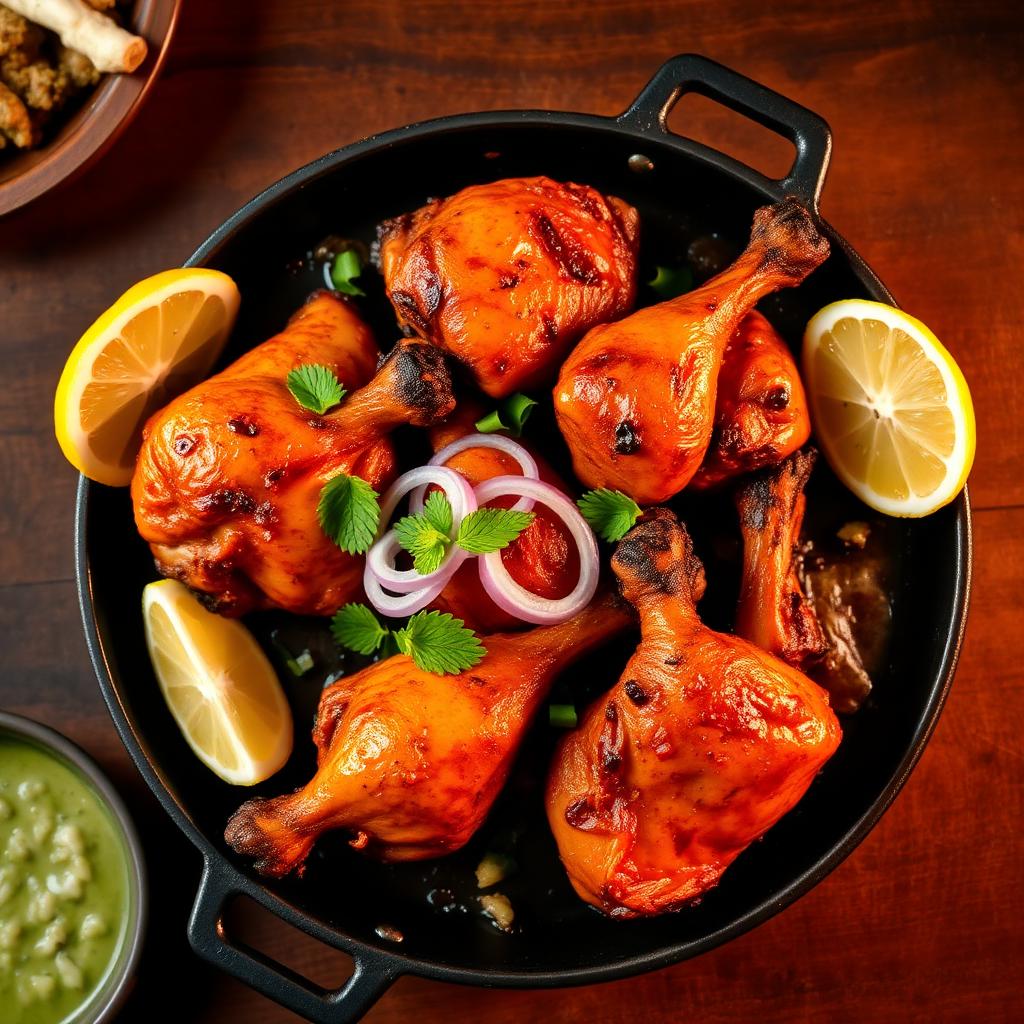 Sizzling tandoori chicken platter